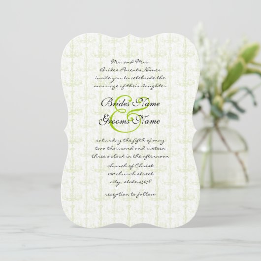 Faire-part de mariage de lustre antique Apple Gree (Debout devant)