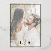 Faire-part de mariage de luxe Black & Gold Foil (Verso)