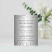 Faire-part de mariage de luxe Black Grey Damask (Debout devant)