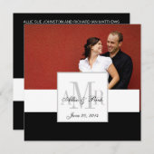 Faire-part de mariage de luxe de monogramme (Devant / Derrière)