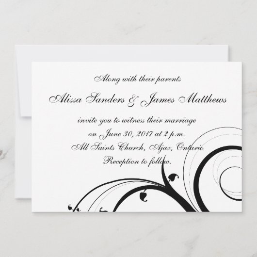 Faire-part de mariage de luxe de monogramme de (Dos)