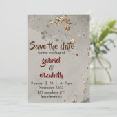faire-part de mariage de luxe élégant et simple (Debout devant)