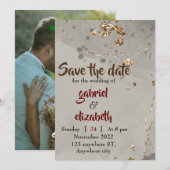faire-part de mariage de luxe élégant et simple (Devant / Derrière)