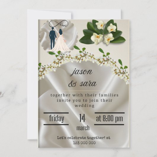 Faire-part de mariage de luxe élégant | Modèle édi (Devant)