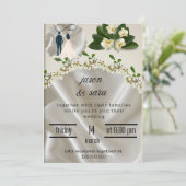 Faire-part de mariage de luxe élégant | Modèle édi (Debout devant)