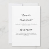 Faire-part de mariage de luxe, mariage minimaliste (Dos)