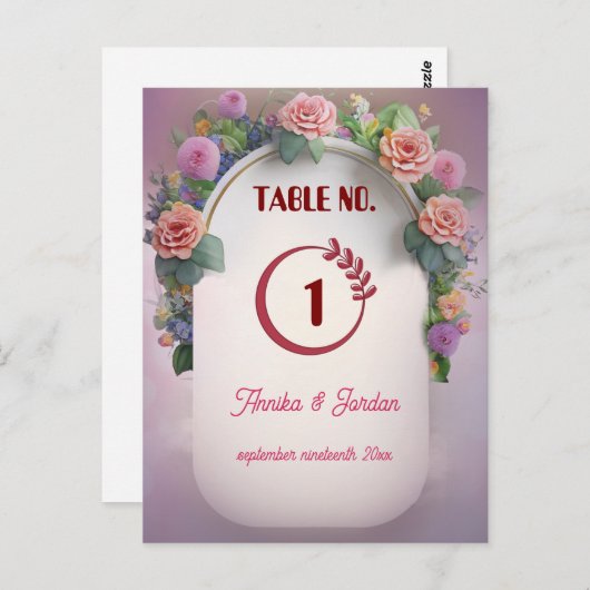 Faire-part de mariage de luxe Numéros de table Vin (Devant / Derrière)