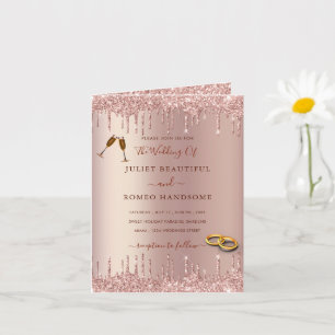 Faire-part de mariage de luxe rose Gold Blush Part