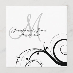 Faire-part de mariage de luxe Swirl Monogramme