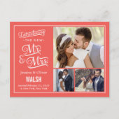 Faire-part de mariage de M. et Mme - Corail (Devant)