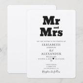 Faire-part de mariage de M. et Mme. Invitation kra (Devant / Derrière)