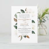 Faire-part de mariage de Magnolia| Blanc (Debout devant)