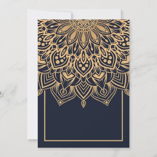 Faire-part de mariage de mandala d'or (Dos)