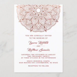 Faire-part de mariage de Mandala Rose Gold