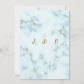 Faire-part de mariage de Marbre blanc Or de luxe (Dos)