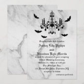 Faire-part de mariage de marbre de Halloween (Devant / Derrière)