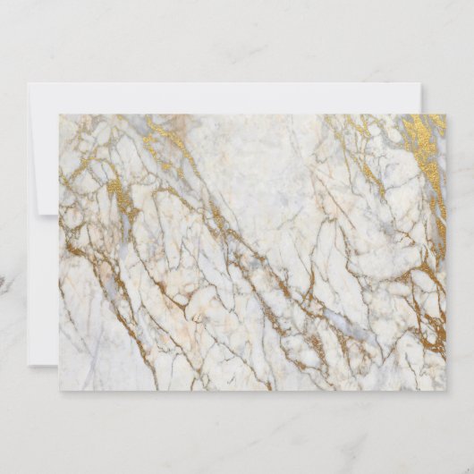 Faire-part de mariage de marbre doré (Dos)