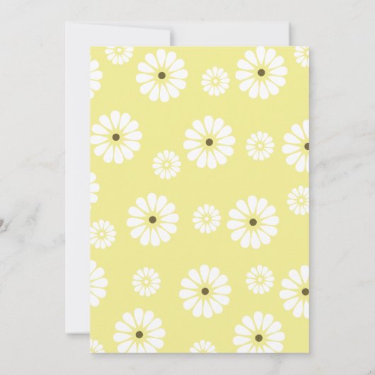 Faire-part de mariage de marguerite jaune et blanc (Dos)