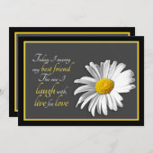 Faire-part de mariage de marguerite Shasta en or n (Devant / Derrière)