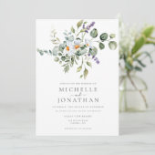 Faire-part de mariage de marguerites blanches avec (Debout devant)