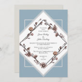 Faire-part de mariage de marguerites d'encre (Devant / Derrière)