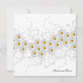 Faire-part de mariage de marguerites florales blan (Dos)