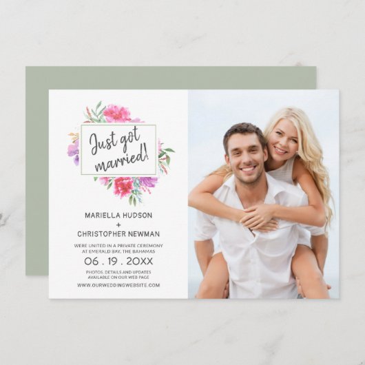 Faire-part de mariage de Mariage d'aquarelle (Devant / Derrière)