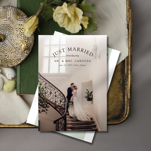 Faire-part de mariage de mariage en fuite avec pho