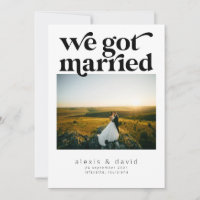 Faire-part de mariage de mariage en fuite rétro au