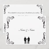Faire-part de mariage de marié et d'homosexuel de (Devant / Derrière)