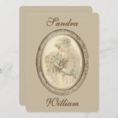 Faire-part de mariage de mariée antique (Devant / Derrière)