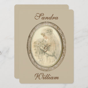 Faire-part de mariage de mariée antique