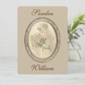 Faire-part de mariage de mariée antique (Debout devant)