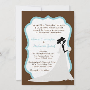 faire-part de mariage de mariée Brown 5x7