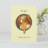 Faire-part de mariage de mariée de style Art nouve (Debout devant)