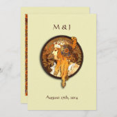 Faire-part de mariage de mariée de style Art nouve (Devant / Derrière)