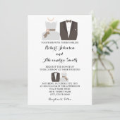 Faire-part de mariage de mariée et de chambre (Debout devant)