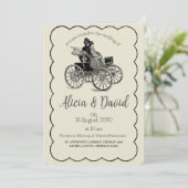 Faire-part de mariage de mariée et de chambre de d (Debout devant)