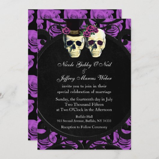 Faire-part de mariage de mariée et de champignon d (Devant / Derrière)