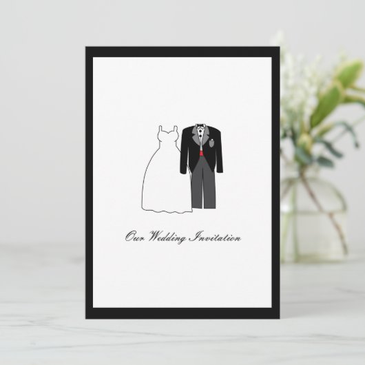 Faire-part de mariage de mariée et de mariée (Debout devant)