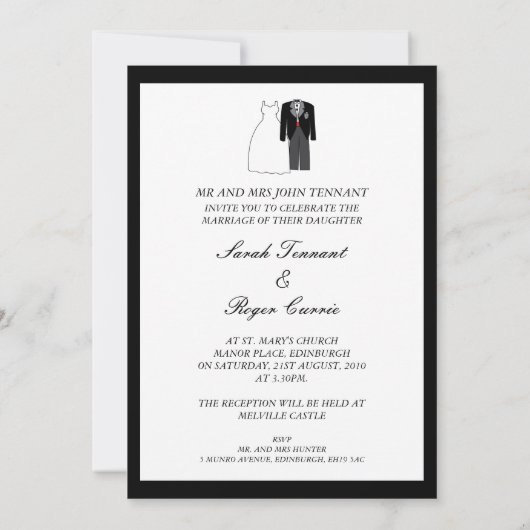 Faire-part de mariage de mariée et de mariée (Dos)