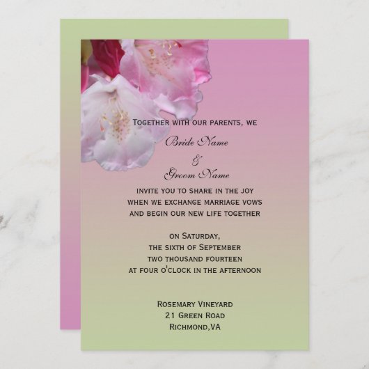 faire-part de mariage de mariée et mariée (Devant / Derrière)