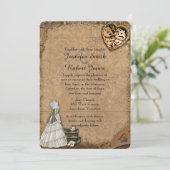 Faire-part de mariage de mariée vintage Steampunk (Debout devant)
