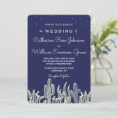 Faire-part de mariage de marine Starry Sky Cactus (Debout devant)