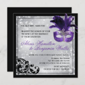 Faire-part de mariage de mascarade (Devant / Derrière)