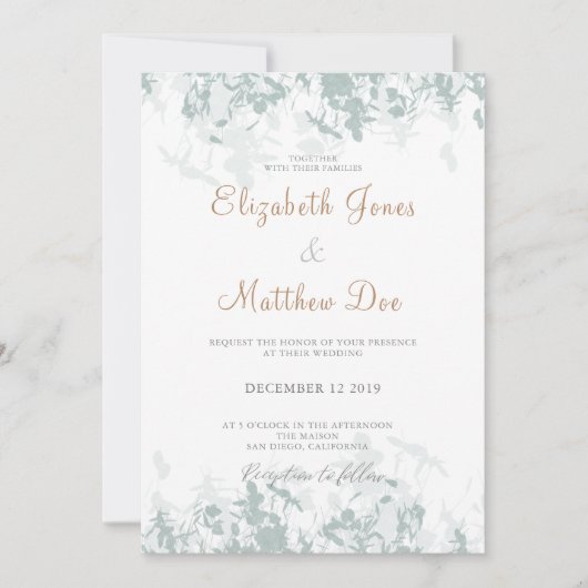 Faire-part de mariage de médailles d'or de mariage (Devant)