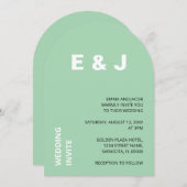 Faire-part de mariage de menthe moderne (Devant / Derrière)