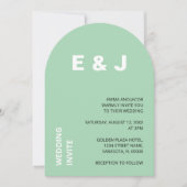 Faire-part de mariage de menthe moderne (Devant)