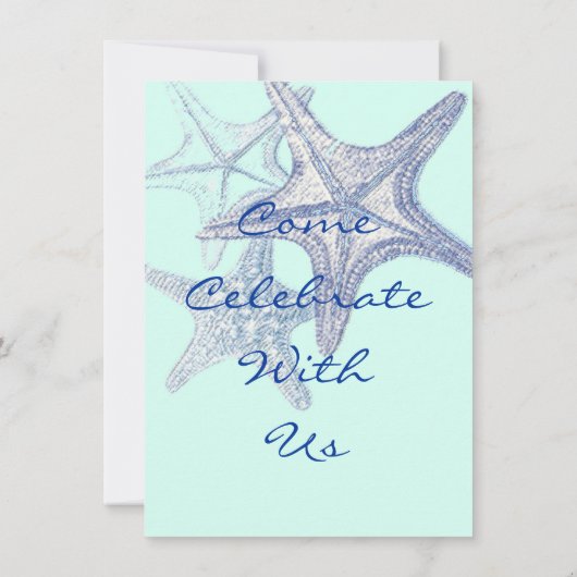 faire-part de mariage de mer bleu (Dos)