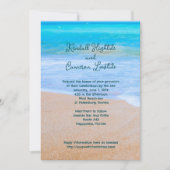 Faire-part de mariage de mer bleu tropicale avec R (Devant)